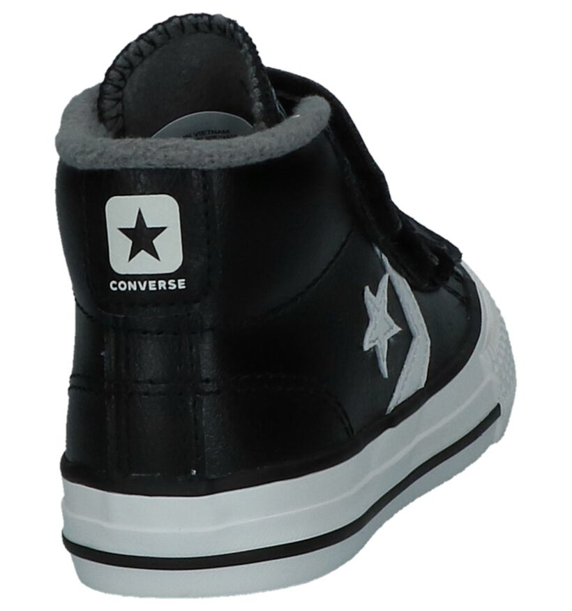 Zwarte Converse Star Player 3V Mid Hoge Sneakers met Velcro in leer (233386)
