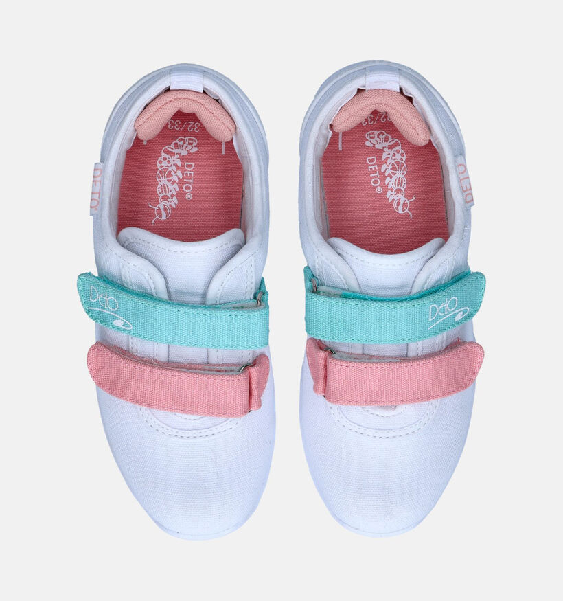 Deto Witte Turnpantoffels met Velcro voor meisjes (310449) - geschikt voor steunzolen