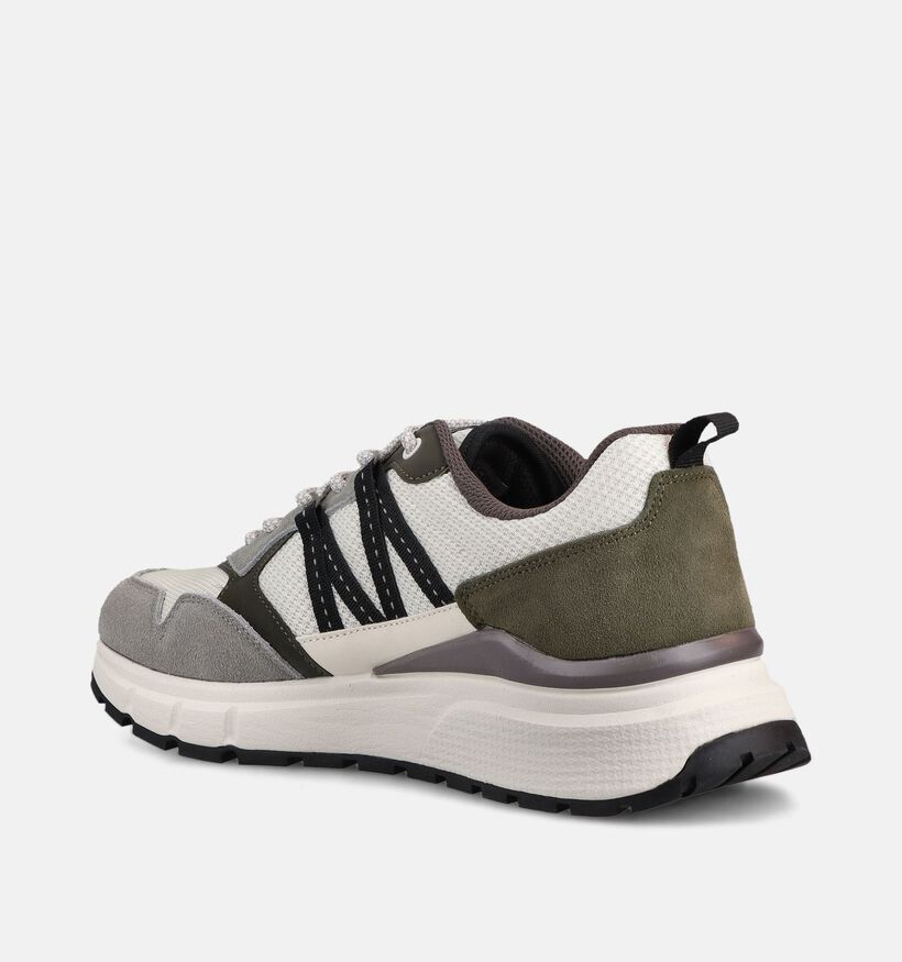 Lyle & Scott Callum Baskets basses en Ecru/Gris pour hommes (369046) - pour semelles orthop&eacute;diques