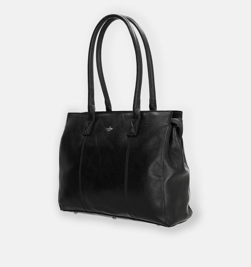 Charm Cabas avec fermeture éclair en Noir pour femmes (333123)