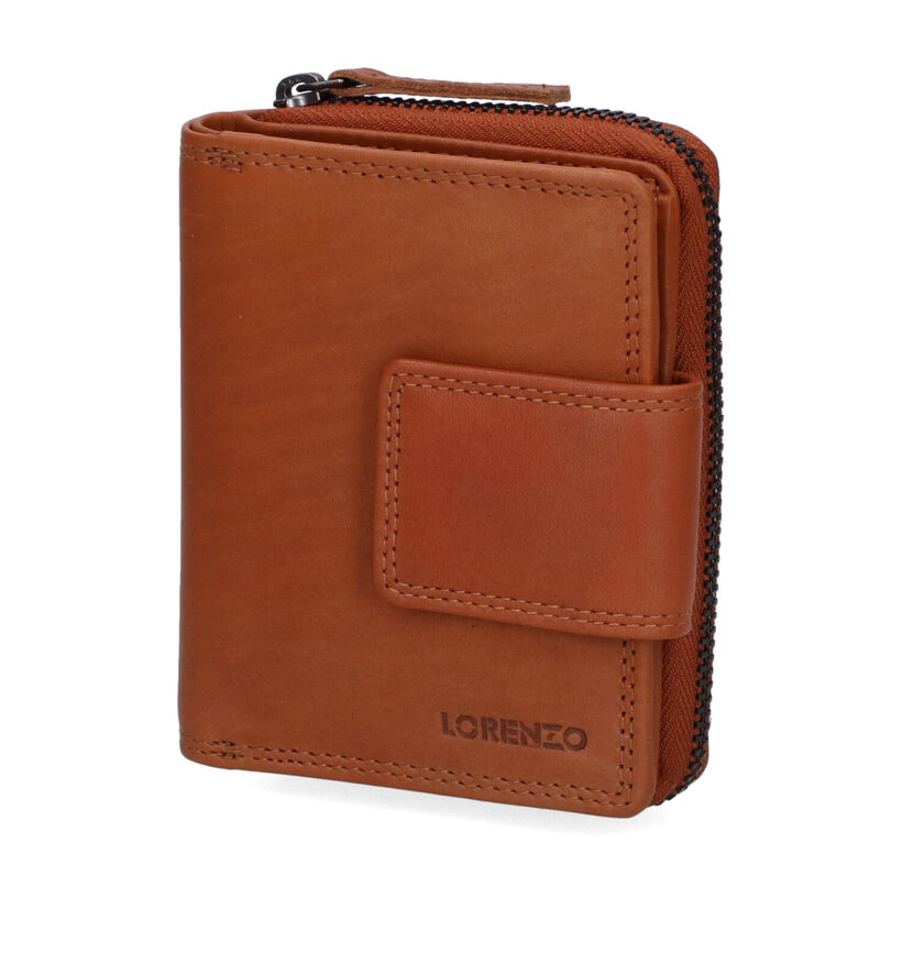 Euro-Leather Porte-monnaie zippé en Cognac pour femmes (343480)