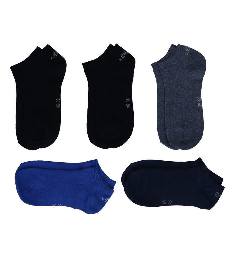 s.Oliver Chaussettes basses en Bleu - 5 Paires (221891)