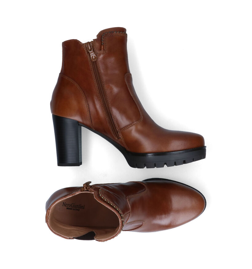 NeroGiardini Bottines à talons en Cognac en cuir (314608)