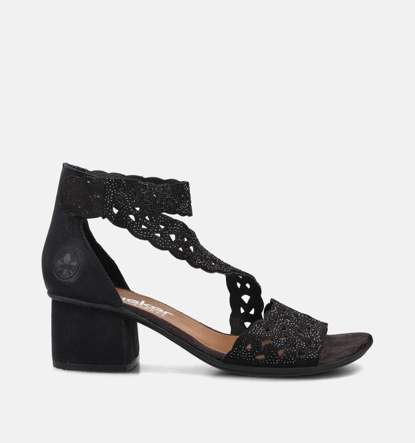 Rieker Zwarte Sandalen met Blokhak voor dames (370408)