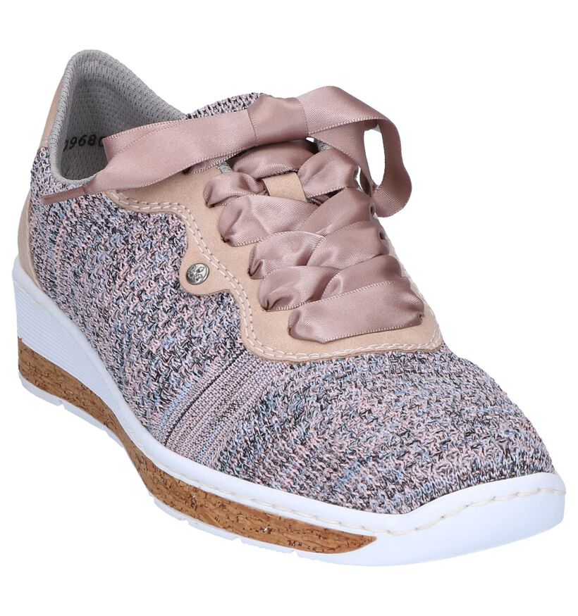 Rieker Chaussures à lacets en Rose en textile (239625)