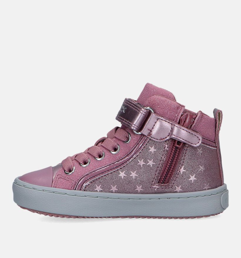 Geox Kalispera Baskets montantes en Rose pour filles (330136) - pour semelles orthopédiques
