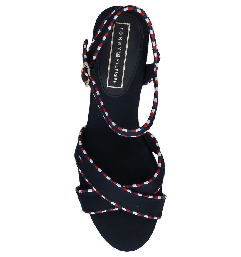 Tommy Hilfiger Sandales à talons en Bleu foncé en textile (252687)