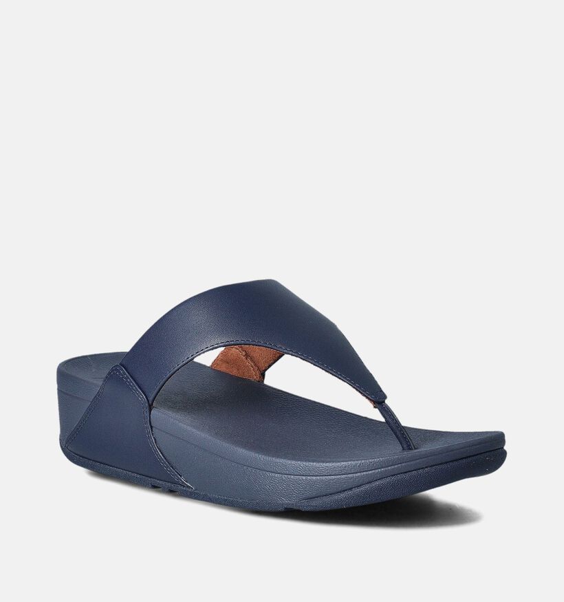 FitFlop Lulu Leather Toepost Blauwe Teenslippers voor dames (353820)