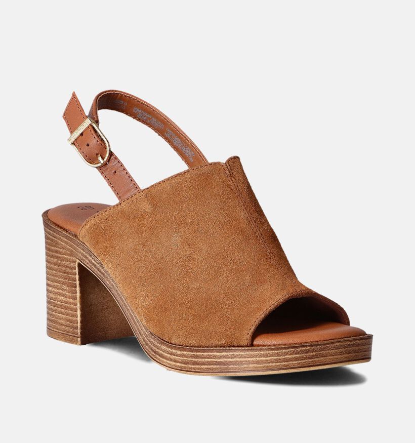 Tamaris Sandales avec talon carré en Cognac pour femmes (354382)