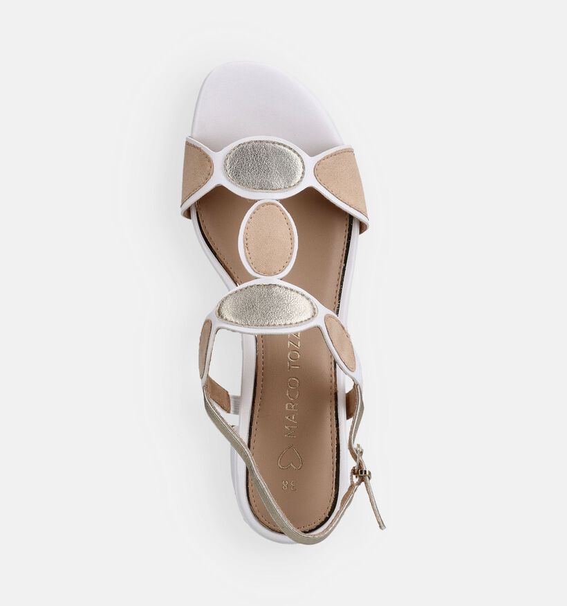 Marco Tozzi Sandales &agrave; talons en &Eacute;cru pour femmes (371859)