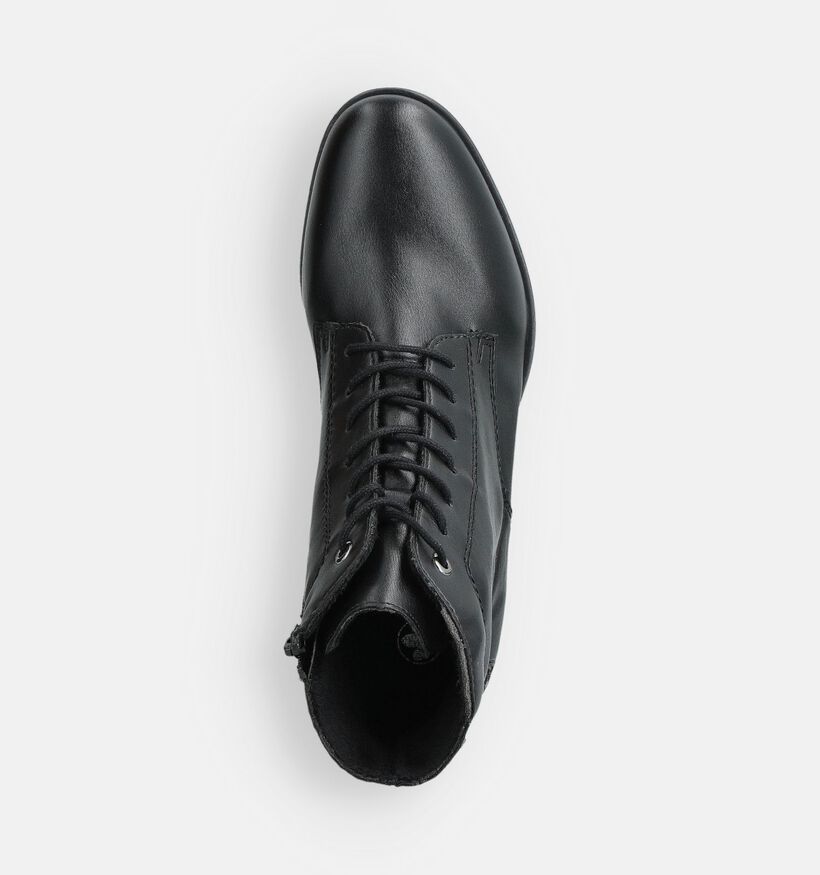 Rieker Zwarte Veterboots voor dames (360465) - geschikt voor steunzolen