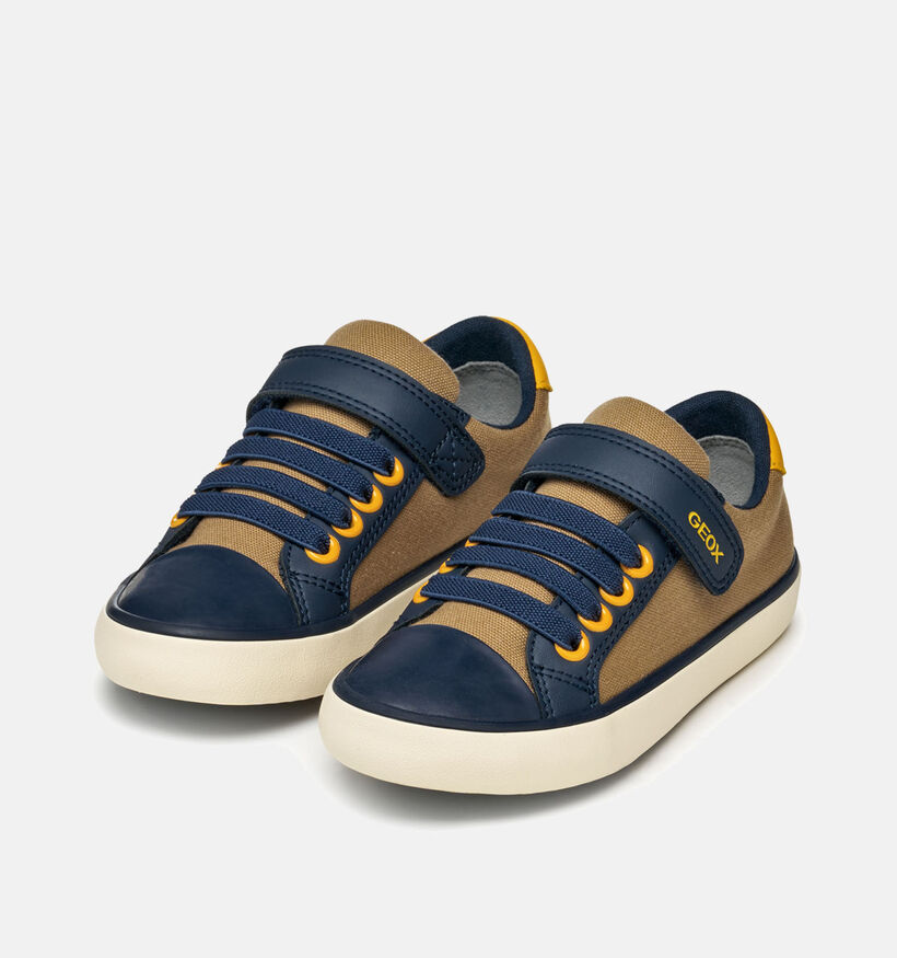 Geox Gisli Chaussures à scratch en Taupe pour garçons (351659) - pour semelles orthopédiques