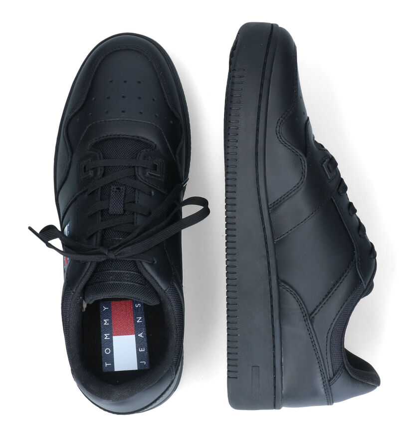 Tommy Hilfiger Retro Zwarte Sneakers in kunstleer (314269)