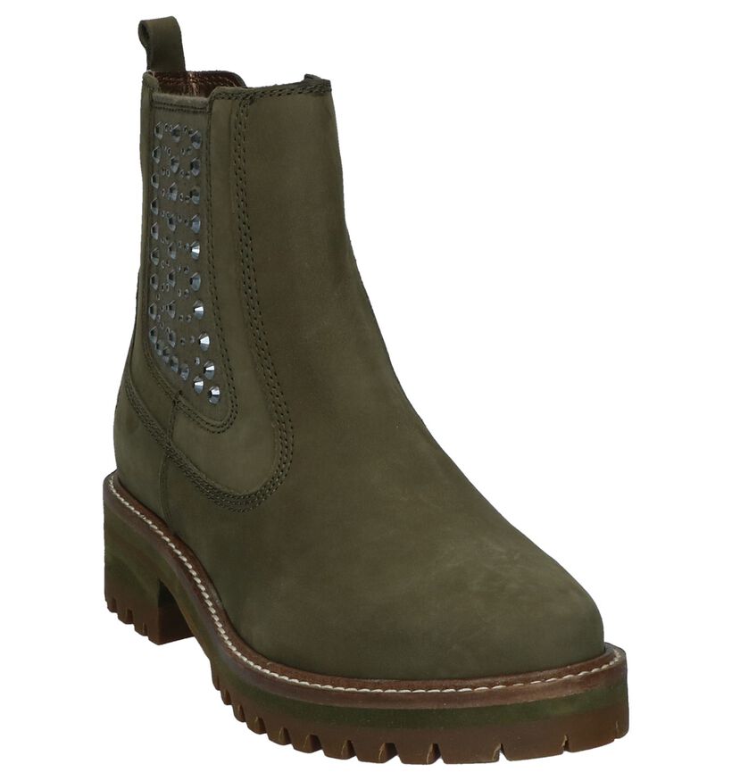 Kaki Boots met Rits Bugatti in nubuck (223725)