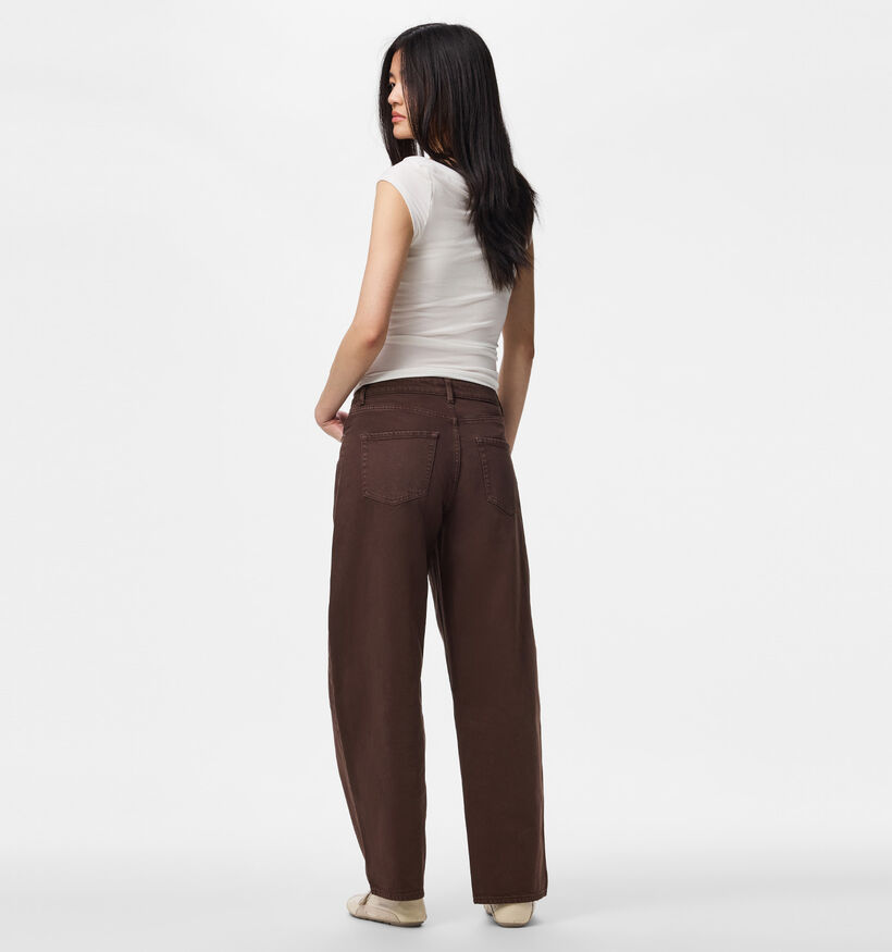 Pieces Grace Donkerbruine Straight Leg Jeans voor dames (378349)