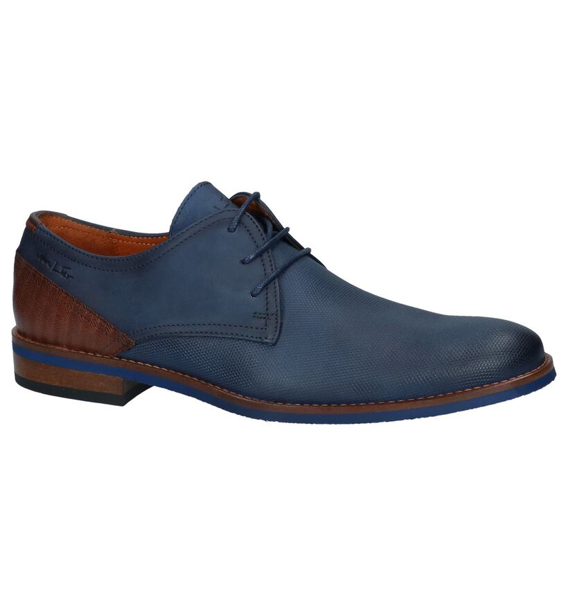 Van Lier Chaussures habillées en Bleu foncé en cuir (241085)