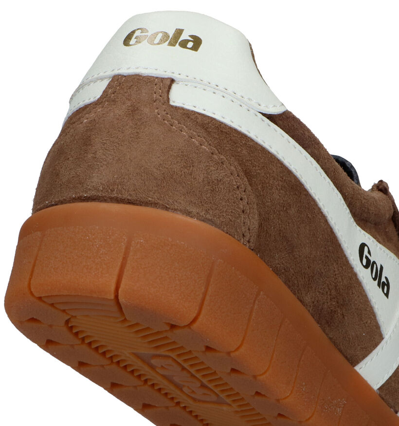 Gola Hurricane Suede Baskets en Beige pour hommes (336324) - pour semelles orthopédiques
