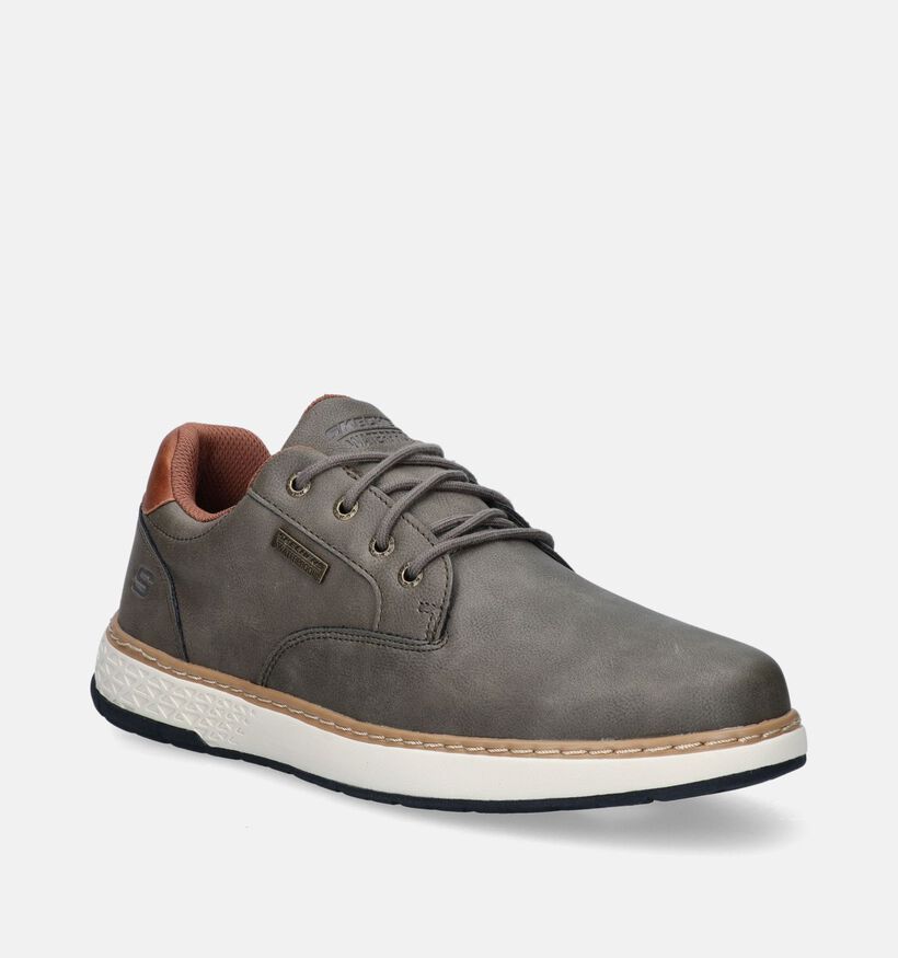 Skechers Garlan Pryor Chaussures &agrave; lacets en Vert kaki pour hommes (376890)
