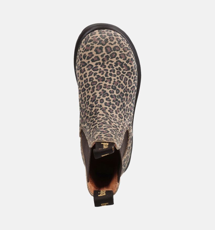 Bisgaard Luipaardprint Bruine Boots met Elastiek voor meisjes (380642) - geschikt voor steunzolen