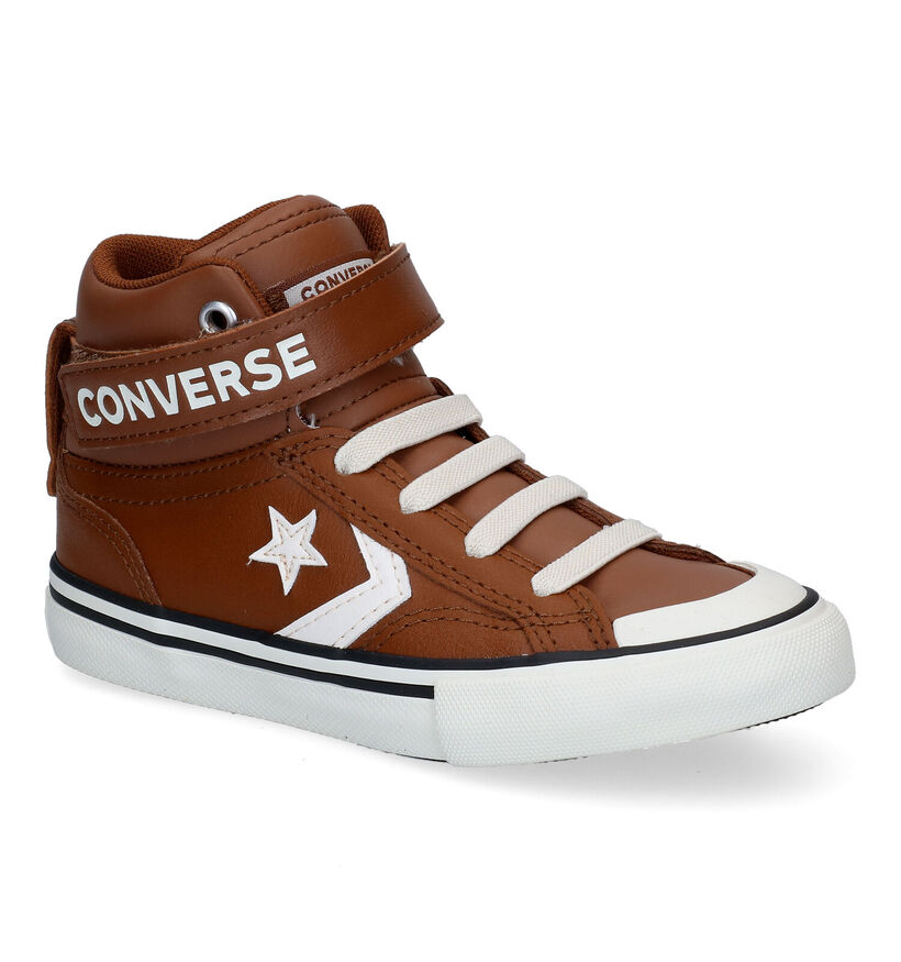 Converse Pro Blaze Strap HI Cognac Sneakers in leer (299951)