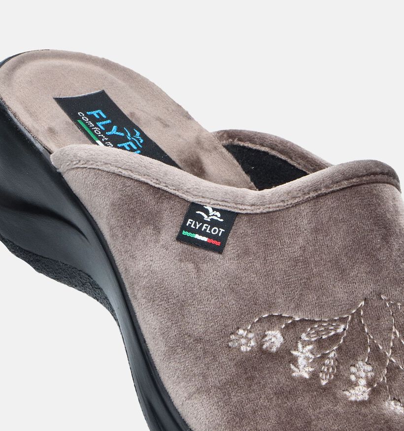 Fly Flot Pantoufles ouvertes en Taupe pour femmes (348462)