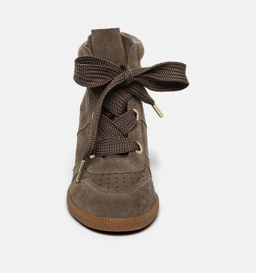 Steve Madden Mables Taupe Sneakers met Sleehak voor dames (381825)