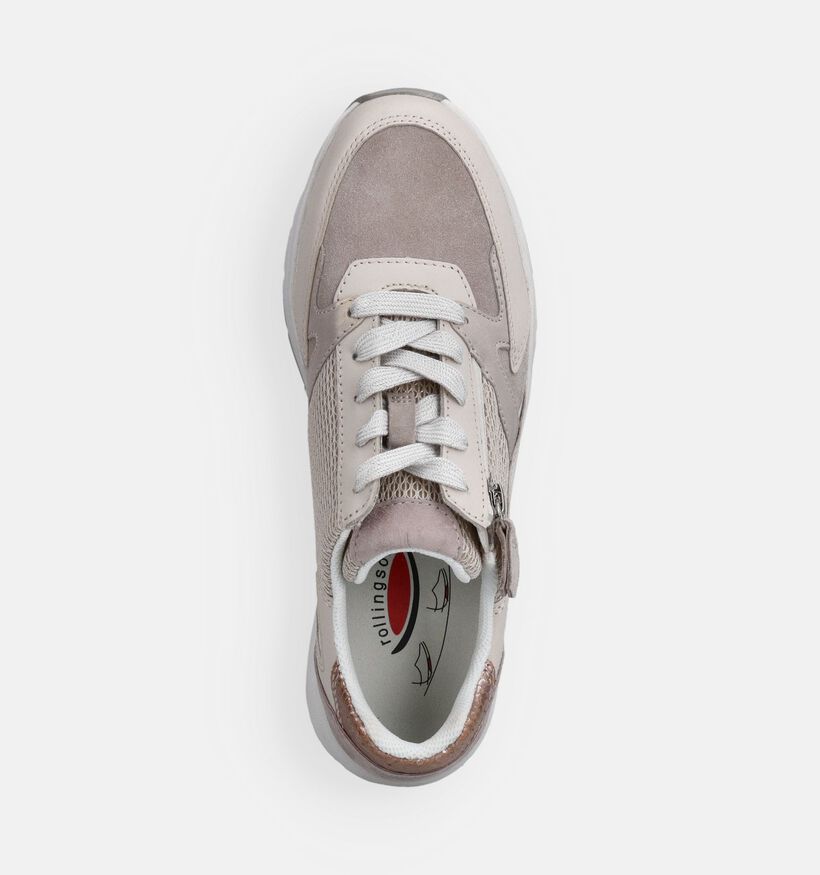 Gabor Rollingsoft Taupe Veterschoenen voor dames (368387) - geschikt voor steunzolen