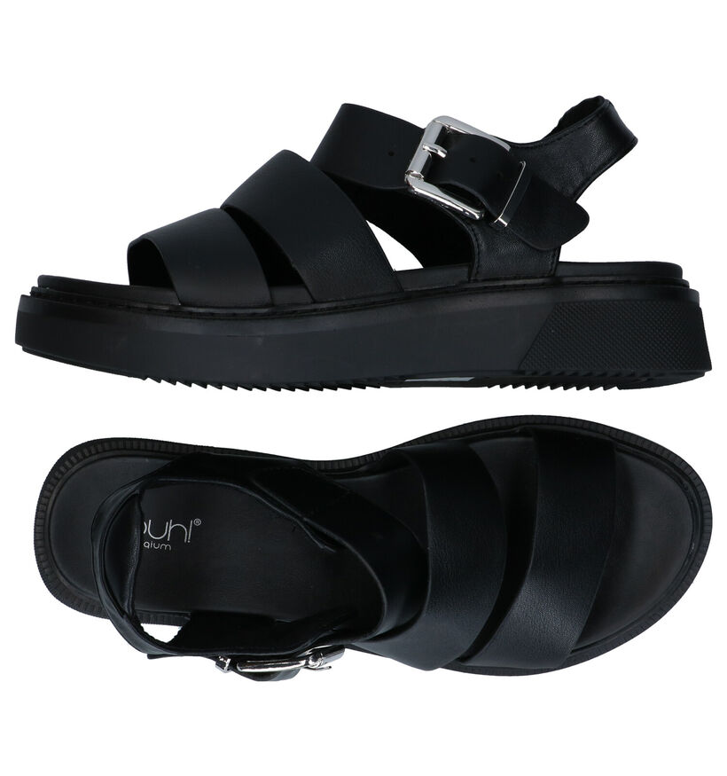 Youh! Sandales plates en Noir en simili cuir (285763)