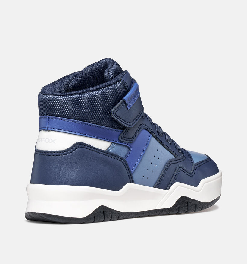 Geox Perth Navy Baskets montantes en Bleu pour gar&ccedil;ons (376232) - pour semelles orthop&eacute;diques