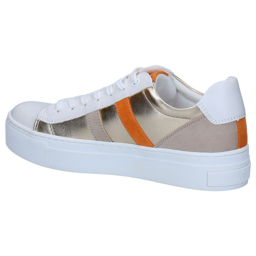 Marco Tozzi Chaussures à lacets en Blanc/Or en simili cuir (286337)