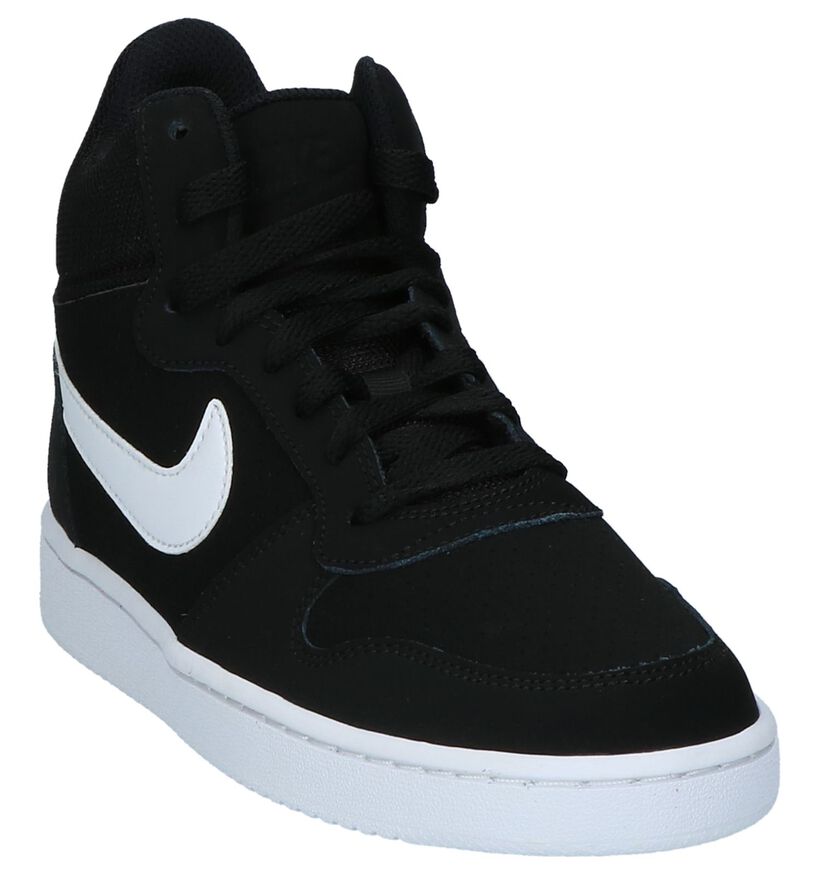 Hoge Sportieve Sneaker Nike Court Borough Zwart in stof (205782)