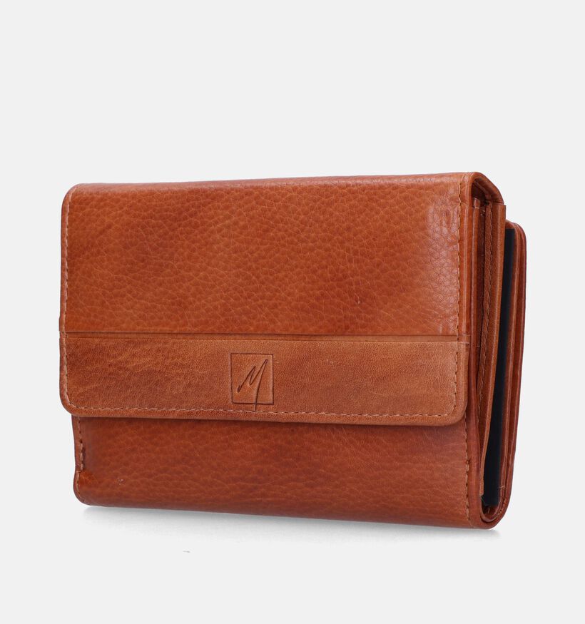 Label M Porte-monnaie à rabat en Cognac pour femmes (358858)