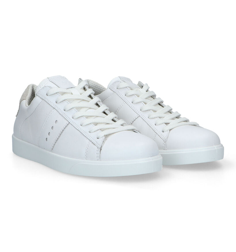 ECCO Street Lite Witte Veterschoenen voor dames (321153) - geschikt voor steunzolen