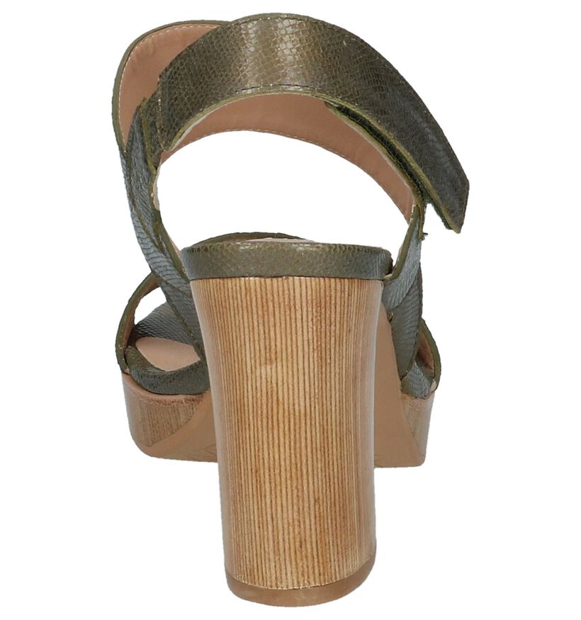 Kaki Sandalen met Hoge Hak Zinda, , pdp