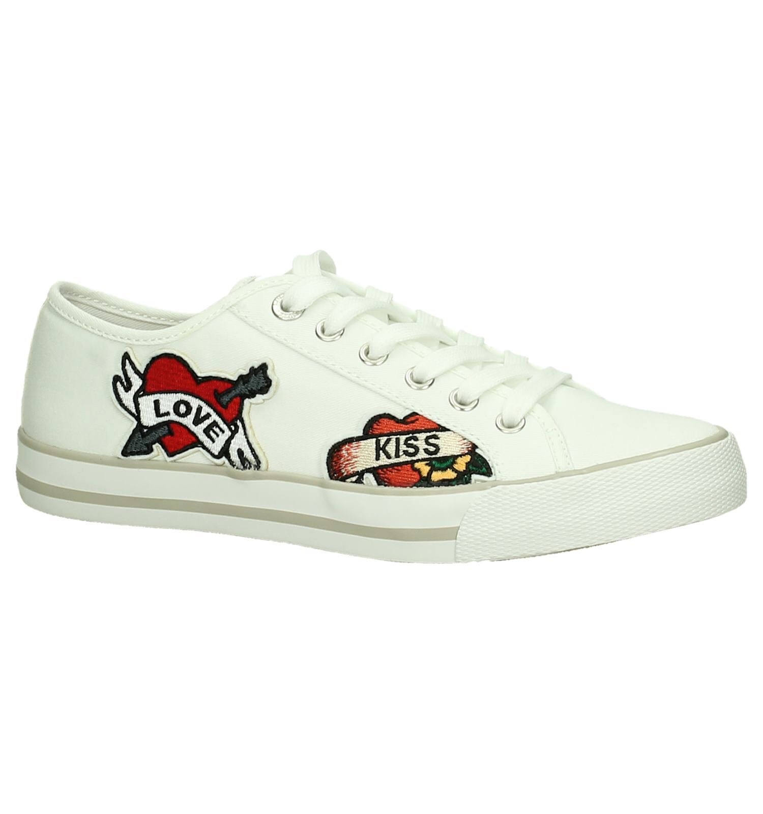 Witte Sneaker met Patches s Oliver Dames Sneakers Online op TORFS.BE