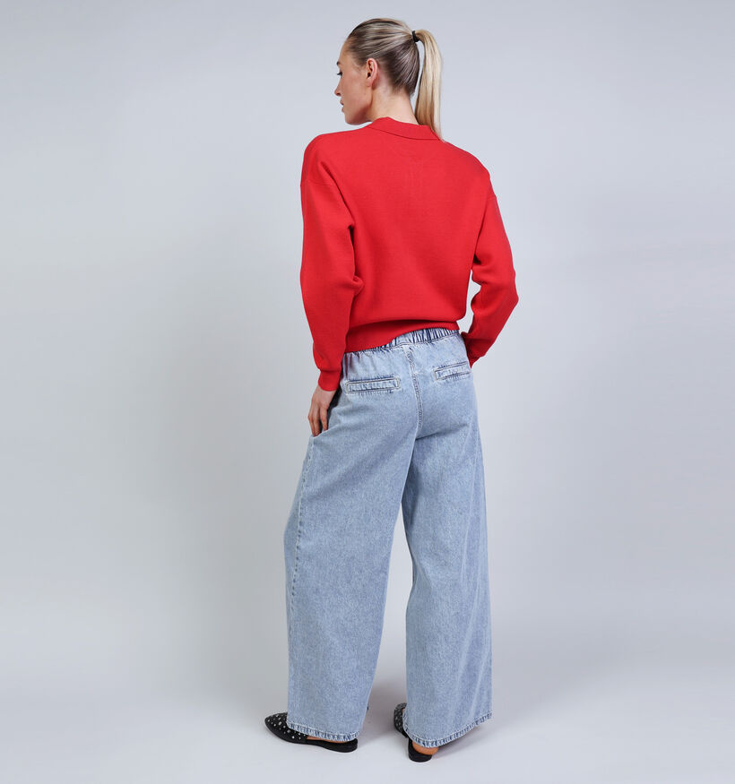 Minus Lupi Polo Knit Rode Polotrui voor dames (371821)