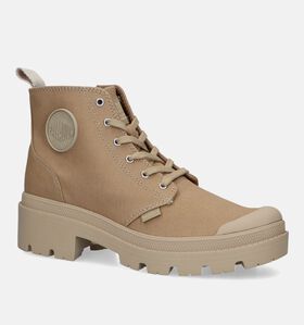 Palladium Pallabase Twill Baskets en Gris pour femmes (336484)