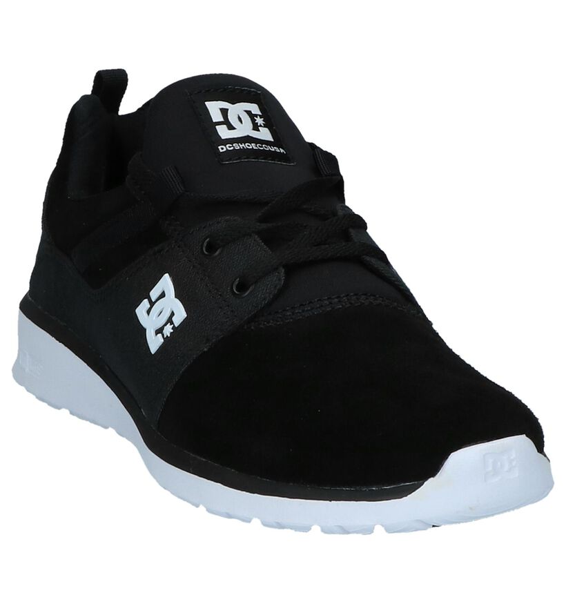 Zwarte DC Shoes Heathrow Lage Slip-on Sneakers in daim (223626)