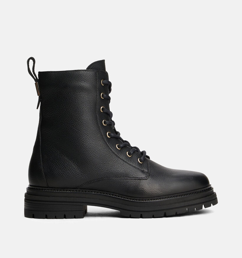 Tommy Hilfiger Plaque Pebble Boots à lacets en Noir pour femmes (362367)