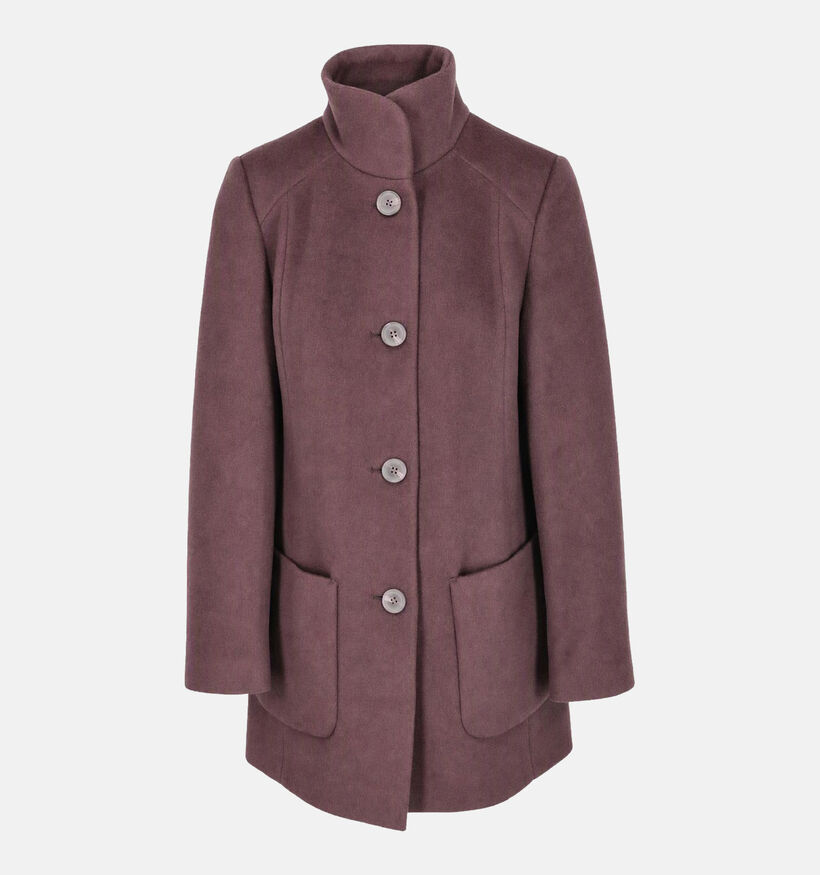 Barbara Lebek Bordeaux Halflange Jas met Hoge Kraag voor dames (380683)