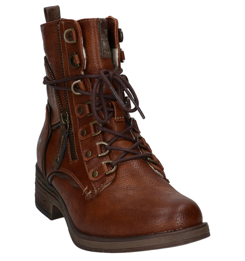 Mustang Cognac Boots in kunstleer (294293)