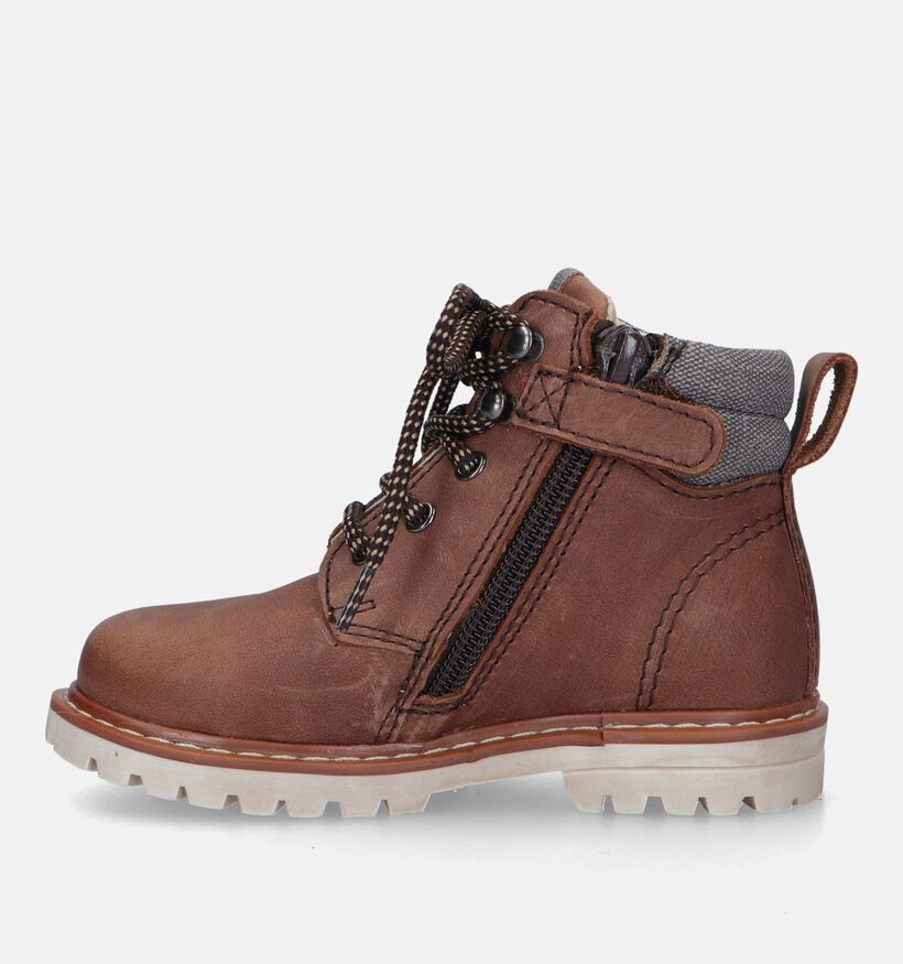 Milo & Mila Bottines robustes en Cognac pour filles, garçons (332064)