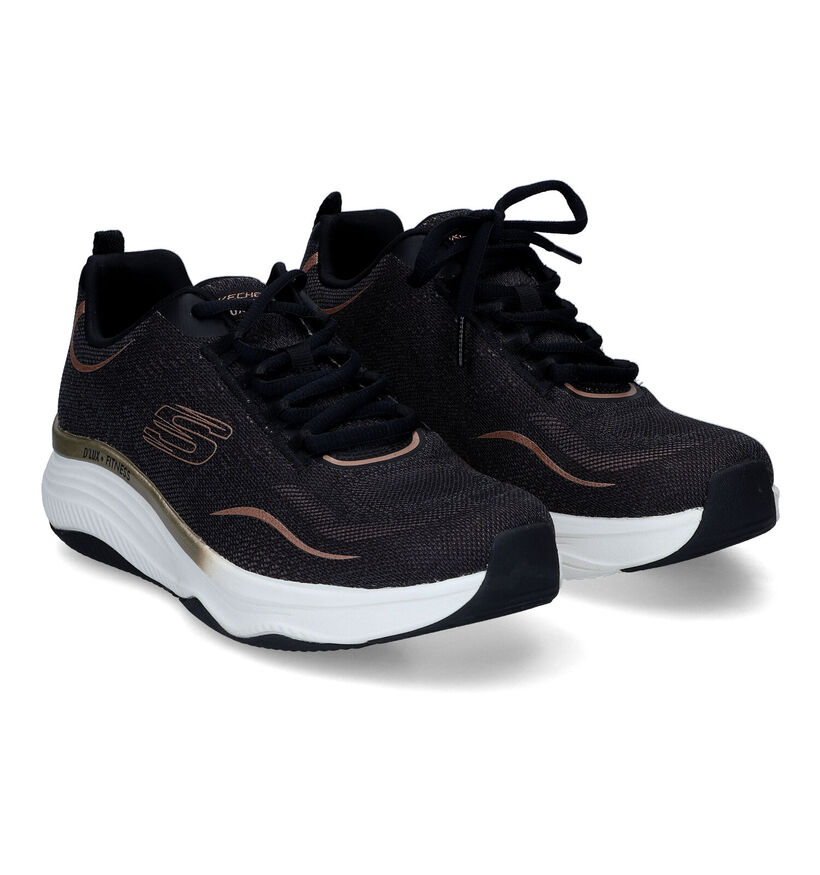 Skechers Relaxed Fit D'Lux Fitness Relaxed Fit Zwarte sneakers voor dames (312795)