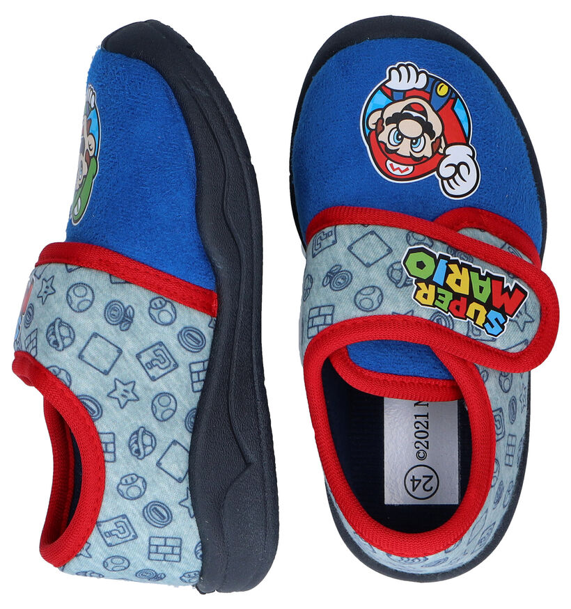 Super Mario Blauwe Pantoffels in stof (298538)