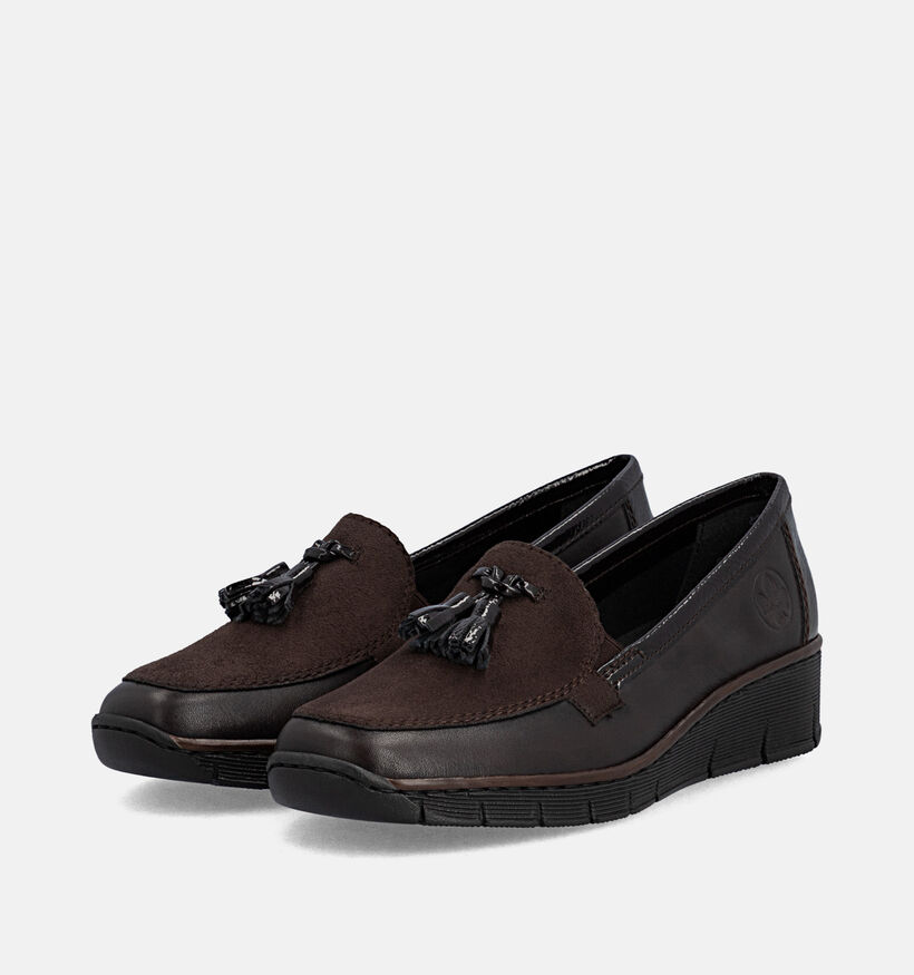 Rieker Antistress Chaussures plates en Brun fonc&eacute; pour femmes (376591)
