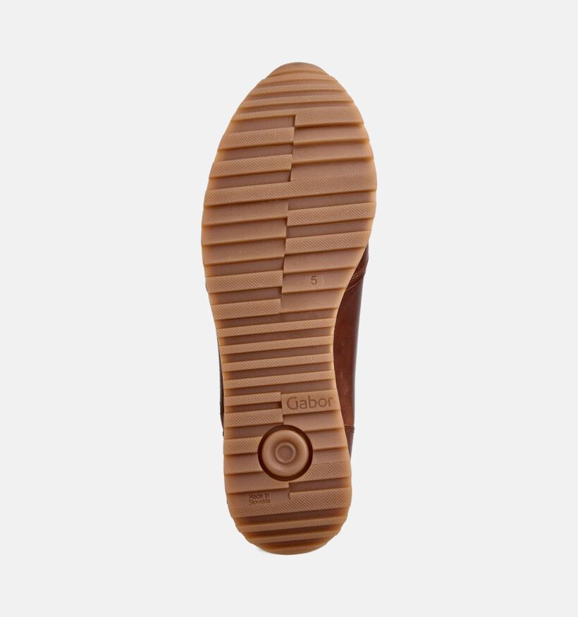 Gabor Cognac Sneakers met Veter en Rits voor dames (360316) - geschikt voor steunzolen