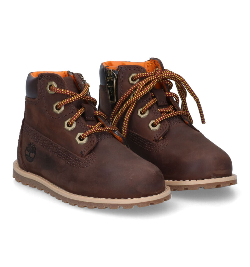 Timberland Pokey Pine 6IN Bottines en Brun pour garçons (313042) - pour semelles orthopédiques