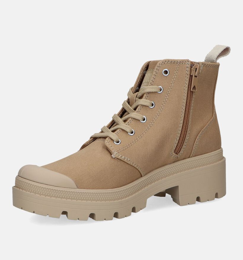 Palladium Pallabase Twill Baskets en Gris pour femmes (336484)