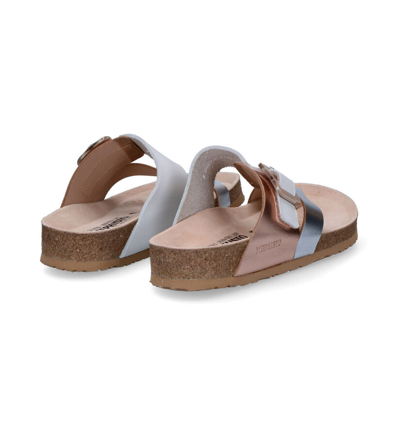 Mephisto Madeline Tongs en Metallic en cuir (306886)