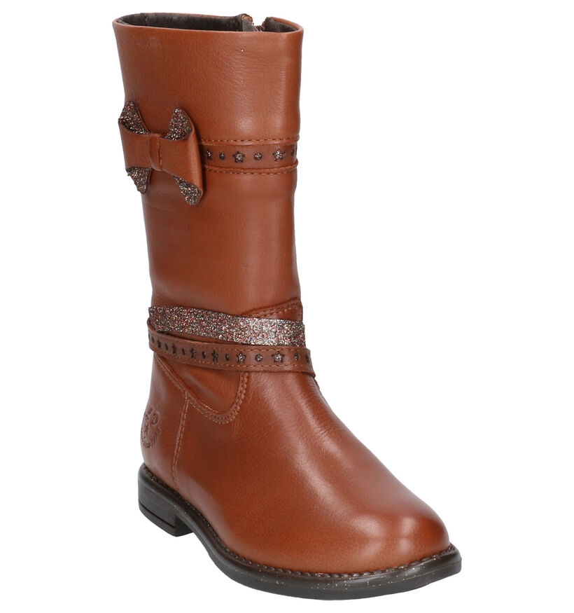 Little David Bottes hautes en Cognac en cuir (261281)